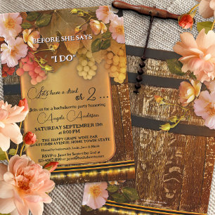 Invitation Boho Vin Thème Chaîne Lumières Bachelortie