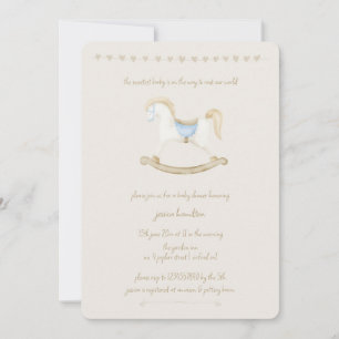 Invitation Boho Vintage Rocse Horse Baby shower Cowboy
