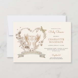 Invitation Boho Watercolor Baby shower Pieds bébé
