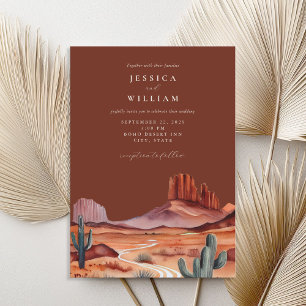 Invitation Boho Watercolor Desert Mariage