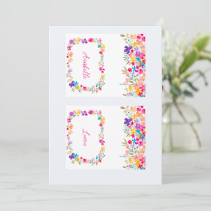 Invitation Boho Watercolor Floral Mariage Place Modèle de la 