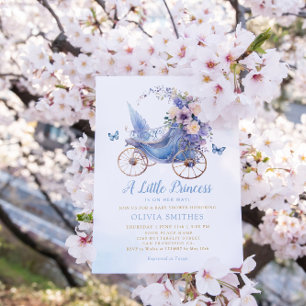 Invitation Boho Watercolor Floral Princess Baby shower fille