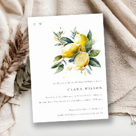 Invitation Boho Watercolor Jaune Lemon Garden Fête des mariée