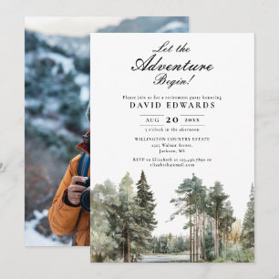 Invitation Boho Watercolor Lake Forest Retiparty Photo