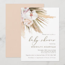 Boho Watercolor Pampas Grass Baby shower