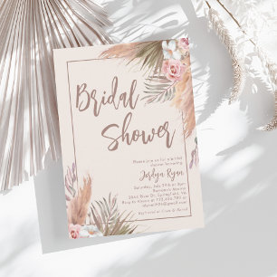 Invitation Boho Watercolor Pampas Grass Fête des mariées