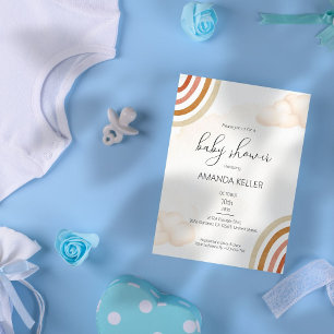 Invitation Boho Watercolor Rainbow Baby shower