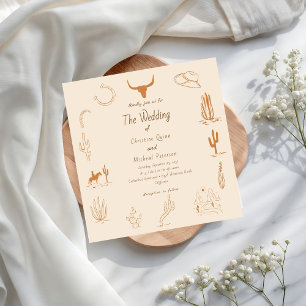 Invitation Boho Western Cowboy Mariage d'illustration