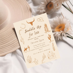 Invitation Boho Western Saddup Cowboy douche nuptiale
