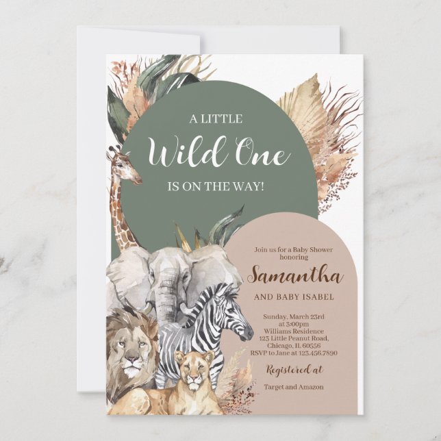 Invitation Boho Wild One Baby shower (Devant)