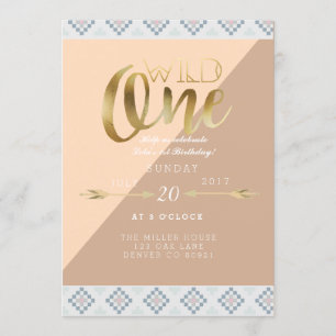 Invitation Boho Wild One Première fête d'anniversaire