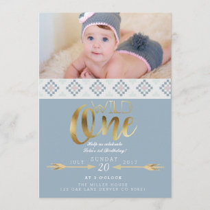 Invitation Boho Wild One   Première fête d'anniversaire
