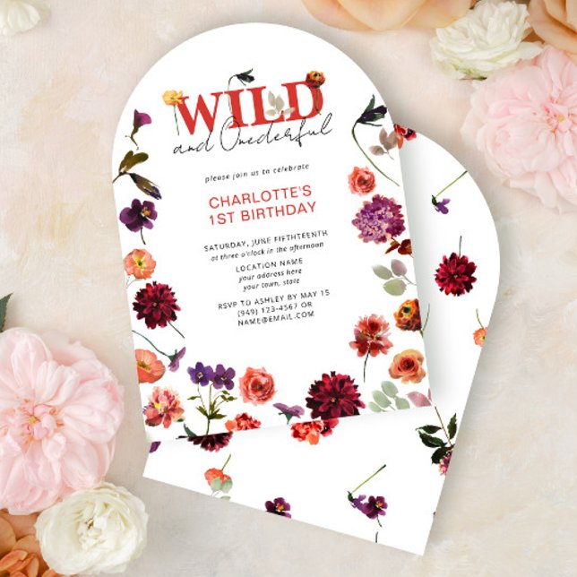 Invitation Boho Wild & Onederful Girl 1er anniversaire (Créateur téléchargé)