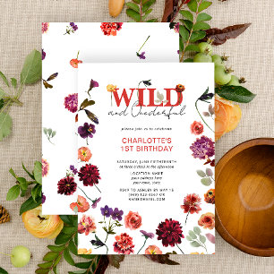 Invitation Boho Wild & Onederful Girl 1er anniversaire