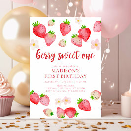 Invitation Boho Wild Strawberry Berry Sweet Un Anniversaire