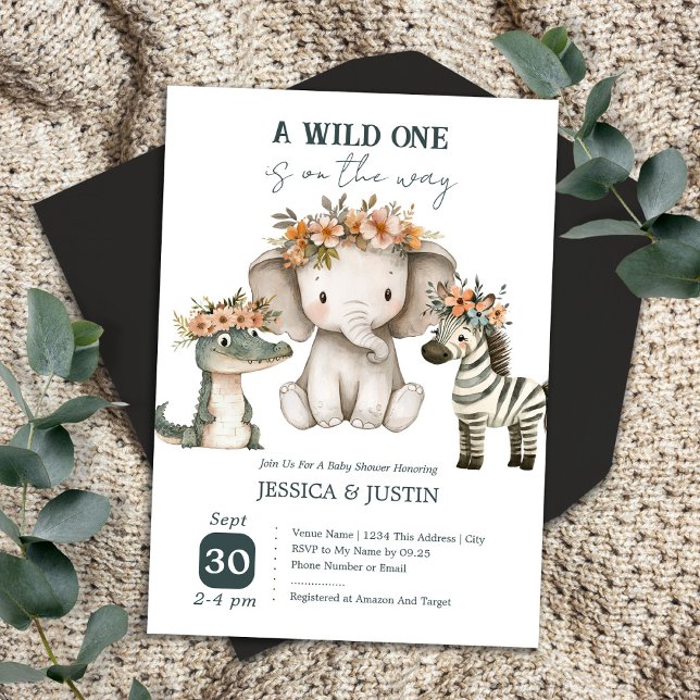Invitation Boho Wild Un Baby shower Floral (Créateur téléchargé)