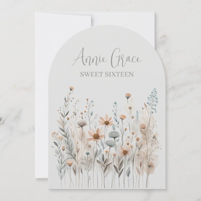 Invitation Boho Wildflower (Devant)