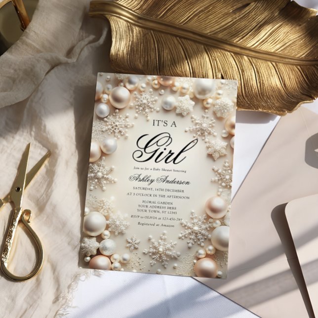 Invitation Boho Winter C'est un Baby shower féminin (Créateur téléchargé)