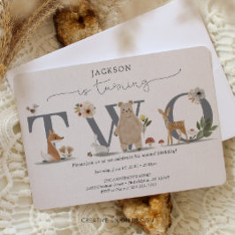 Invitation Boho Woodland 2nd Birthday Invite Second Birthday