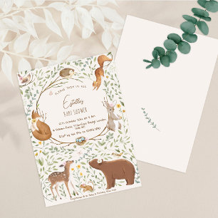 Invitation Boho Woodland Animaux Forest Friends Baby shower