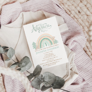 Invitation Boho Woodland arc-en-ciel Baby shower neutre du ge