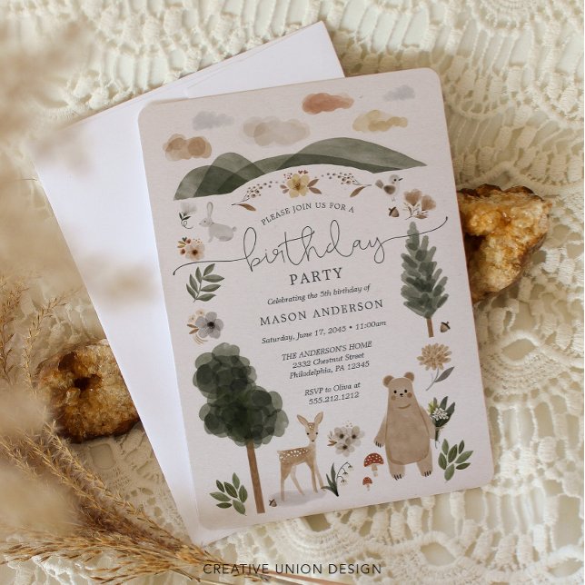 Invitation Boho Woodland Boy Birthday Party (Créateur téléchargé)