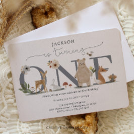 Invitation Boho Woodland Premier anniversaire