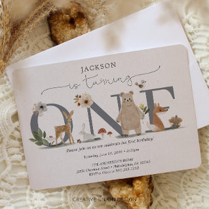 Invitation Boho Woodland Premier anniversaire