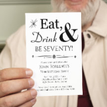 Boire à manger Soixante-dix rétro 70e anniversaire