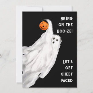 Invitation Boire Amusant Adulte Halloween Fête Fantôme