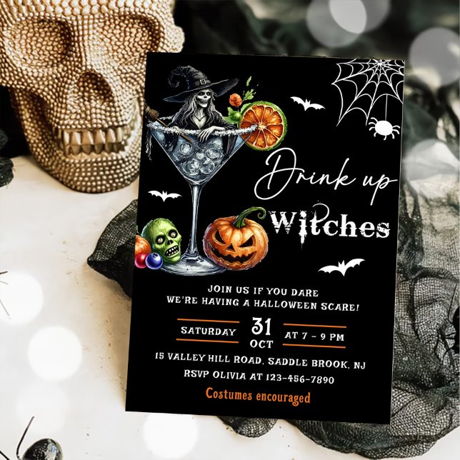 Invitation Boire des sorcières fête d'Halloween (Créateur téléchargé)