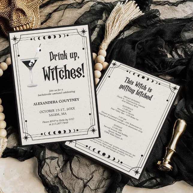 Invitation Boire des sorcières Halloween Bachelorette Party I (Créateur téléchargé)
