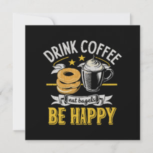 Invitation Boire du café Manger des bagels Soyez heureux