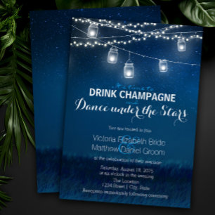Invitation Boire du Champagne Danser sous les Étoiles Pot en 