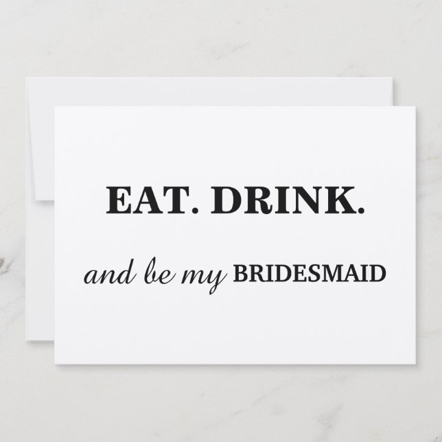 Invitation BOIRE et être mon BRIDESMAID Kraft (Devant)