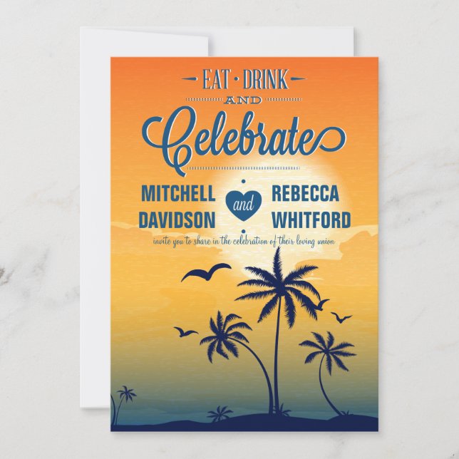 Invitation Boire un verre et célébrer le Mariage du coucher d (Devant)