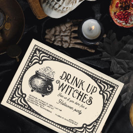 Invitation Boire vintage sorcières Halloween Party
