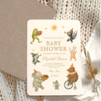 Bois Animaux Baby shower Cirque mignon