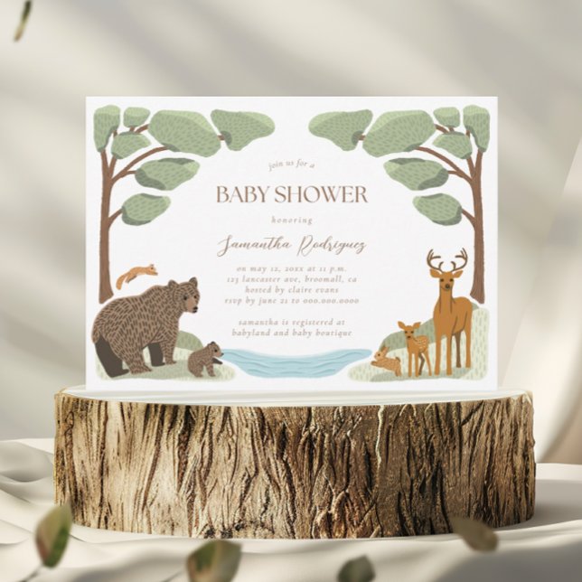 Invitation Bois Animaux Baby shower garçon (Créateur téléchargé)