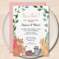 Bois Animaux C'est un Baby shower pour filles coup
