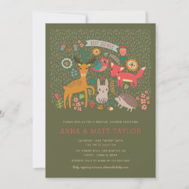 Invitation Bois Animaux Douche pour couples