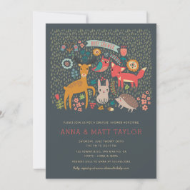 Invitation Bois Animaux Douche pour couples