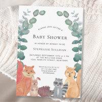 Bois Animaux Eucalyptus Baby shower vert