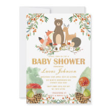 Bois Baby shower Animaux forestiers
