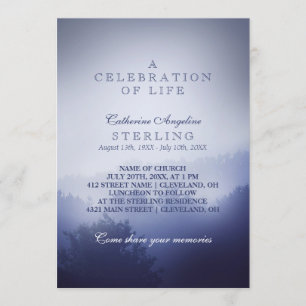 Invitation Bois bleus brumeux   une célébration de la vie