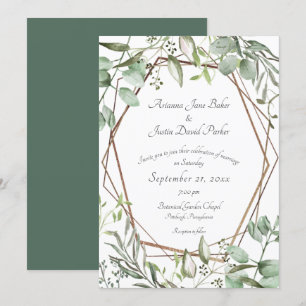 Invitation Bois Botanique Eucalyptus Aquarelle Mariage I