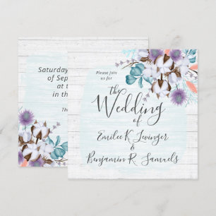 Invitation Bois botanique rustique de coton du pays du Sud