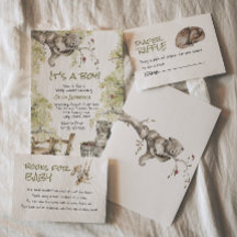 Bois Boy Forêt sauvage Ours Baby shower animal