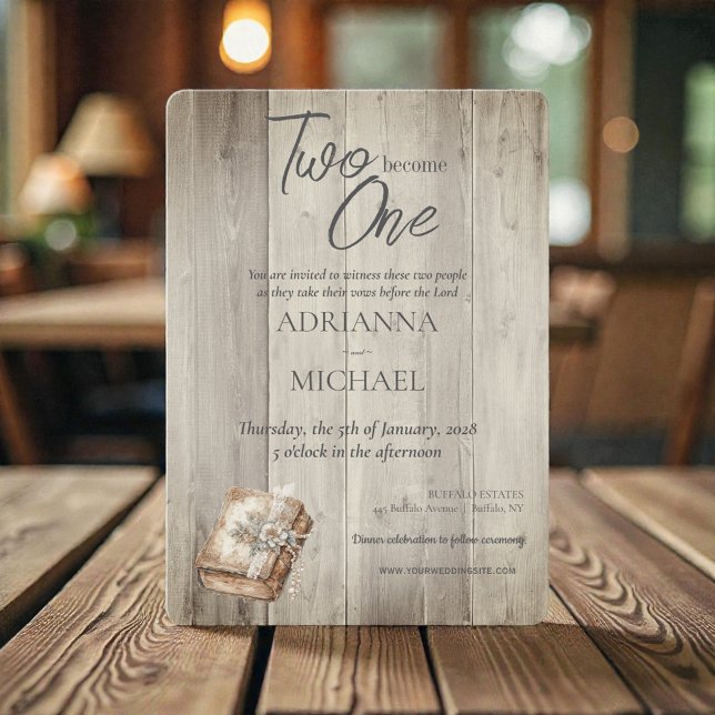 Invitation Bois chrétien deux en devenir un (Créateur téléchargé)