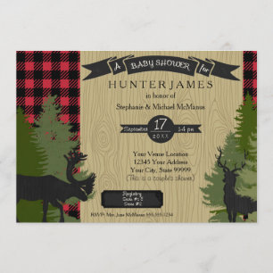 Invitation Bois de bois Bois de sciage Baby shower en bois